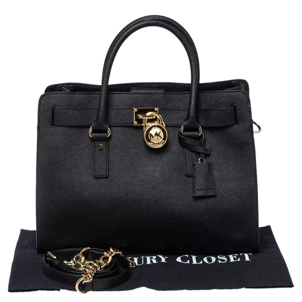 Michael Michael Kors Black Leather Large East West Hamilton Tote For Women - Image 9