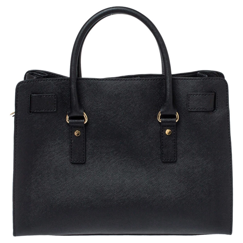 Michael Michael Kors Black Leather Large East West Hamilton Tote For Women - Image 4