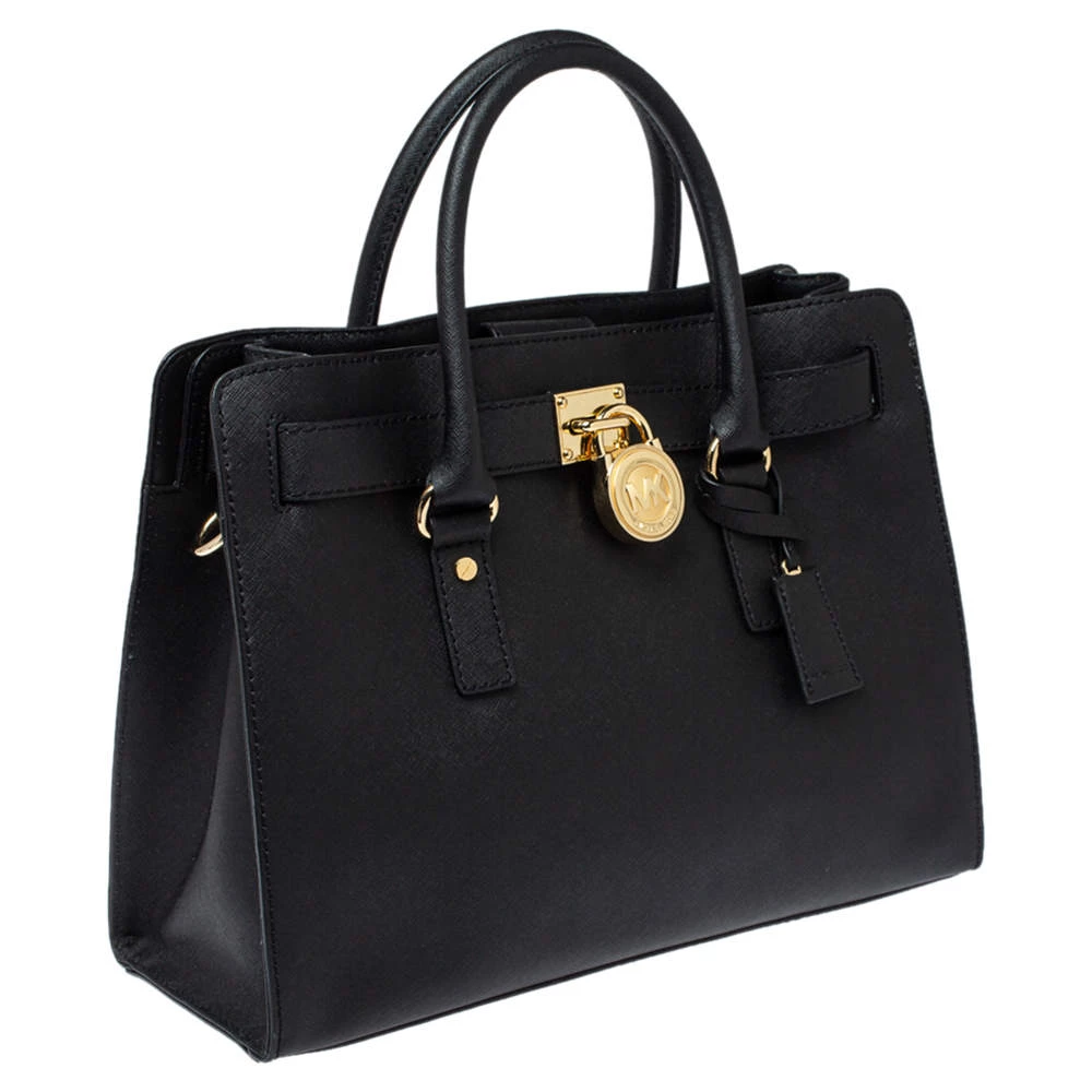Michael Michael Kors Black Leather Large East West Hamilton Tote For Women - Image 3