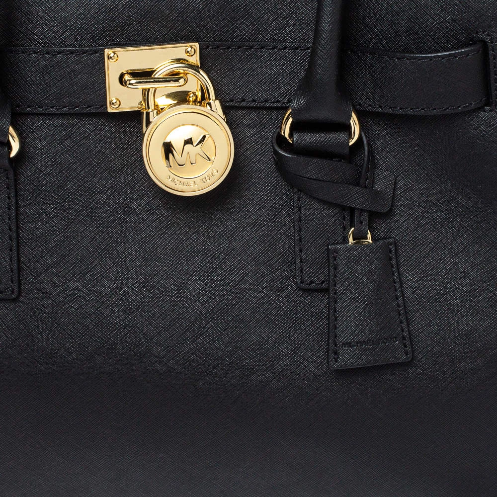 Michael Michael Kors Black Leather Large East West Hamilton Tote For Women - Image 5