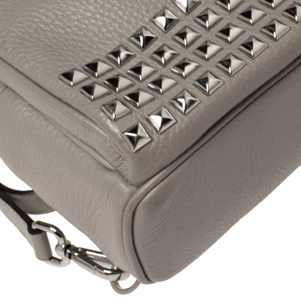 Michael Kors Grey Leather Abbey Studded Backpack For Women - Image 11