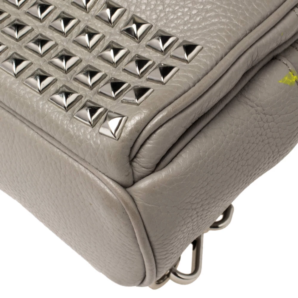 Michael Kors Grey Leather Abbey Studded Backpack For Women - Image 12