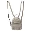 Michael Kors Grey Leather Abbey Studded Backpack For Women