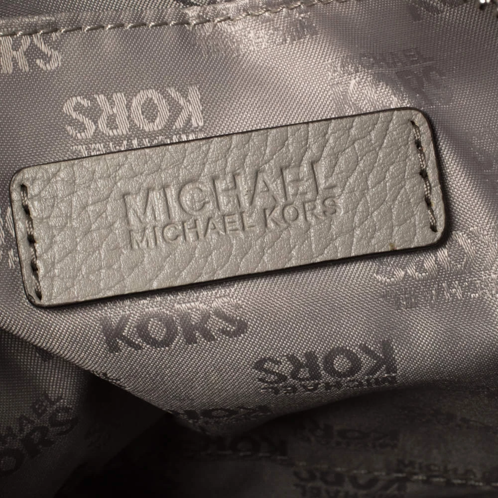 Michael Kors Grey Leather Abbey Studded Backpack For Women - Image 9