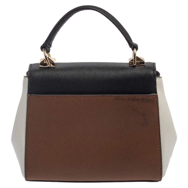 Michael Kors Tri Color Leather Mini Karla Top Handle Bag For Women - Image 4