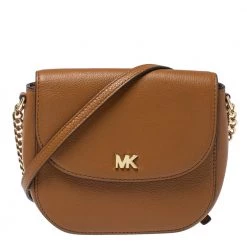 Michael Kors Brown Leather Dome Crossbody Bag For Women