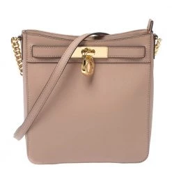 Michael Kors Pale Pink Leather Medium Hamilton Messenger Bag For Women
