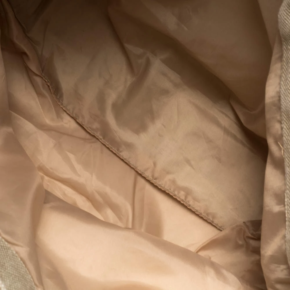 Michael Kors Beige/Gold Canvas And Croc Embossed Leather Tote For Women - Image 7