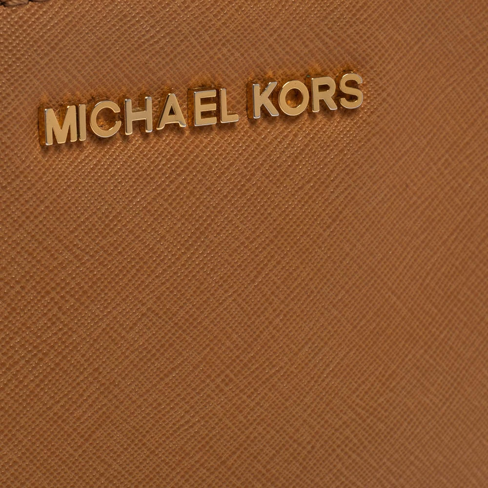 Michael Kors Tan Leather Mini Selma Crossbody Bag For Women - Image 5