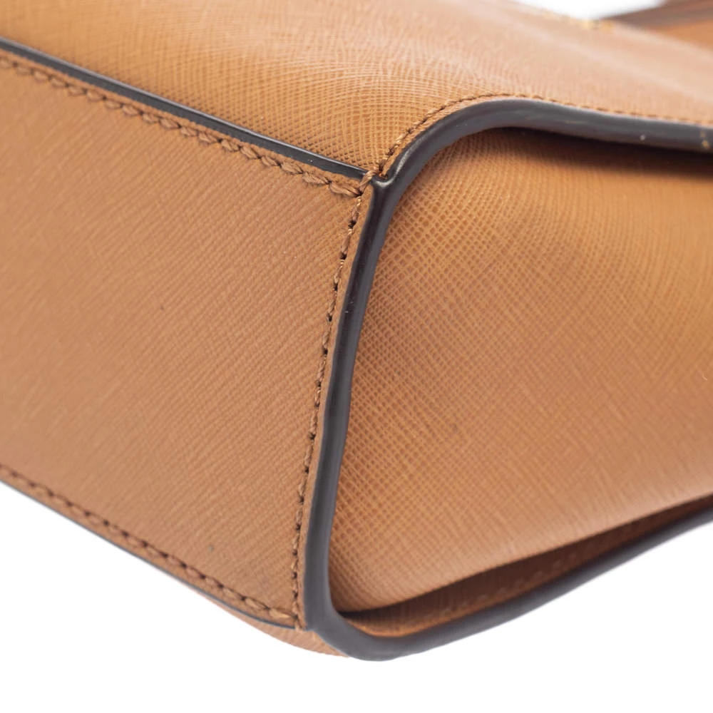 Michael Kors Tan Leather Mini Selma Crossbody Bag For Women - Image 11