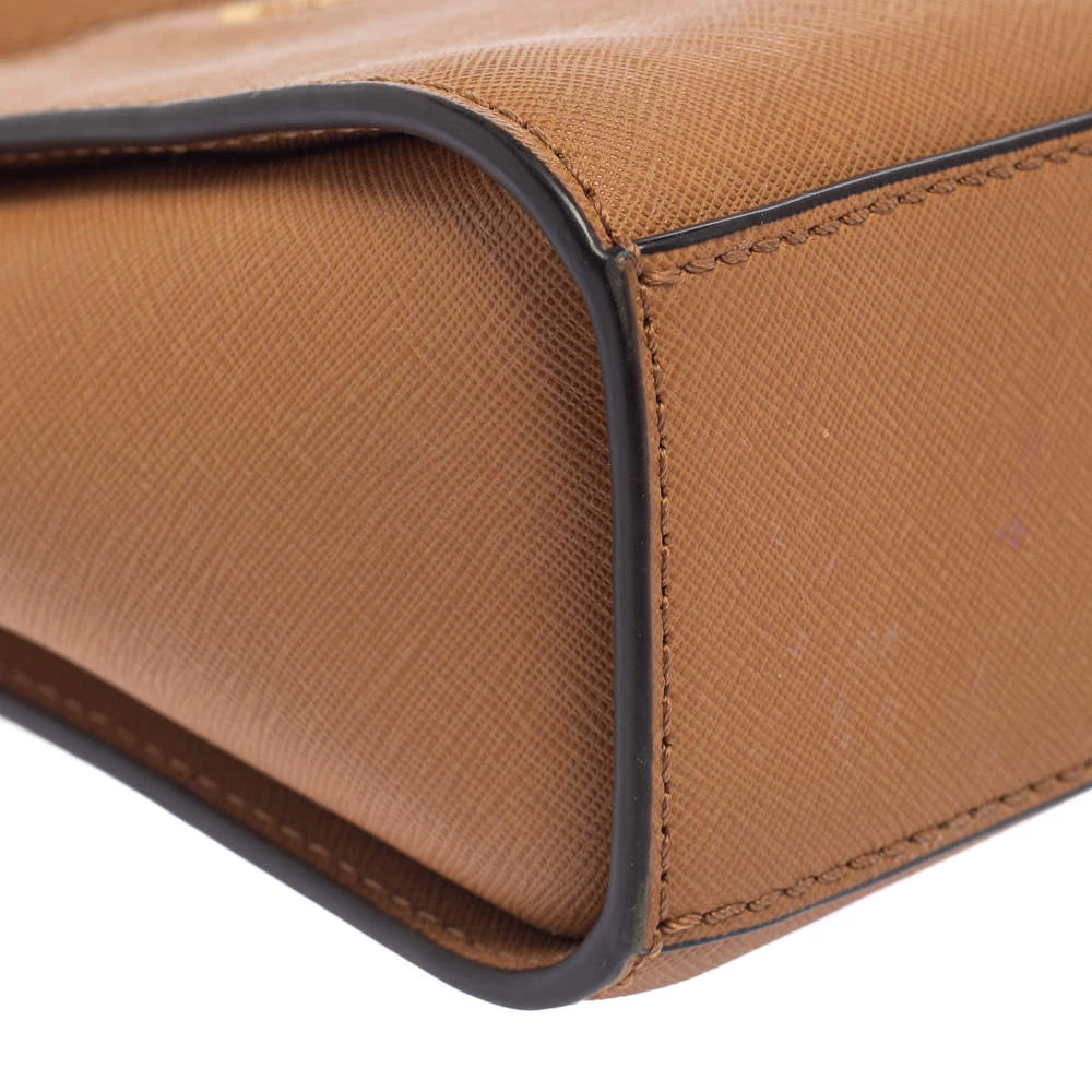 Michael Kors Tan Leather Mini Selma Crossbody Bag For Women - Image 10