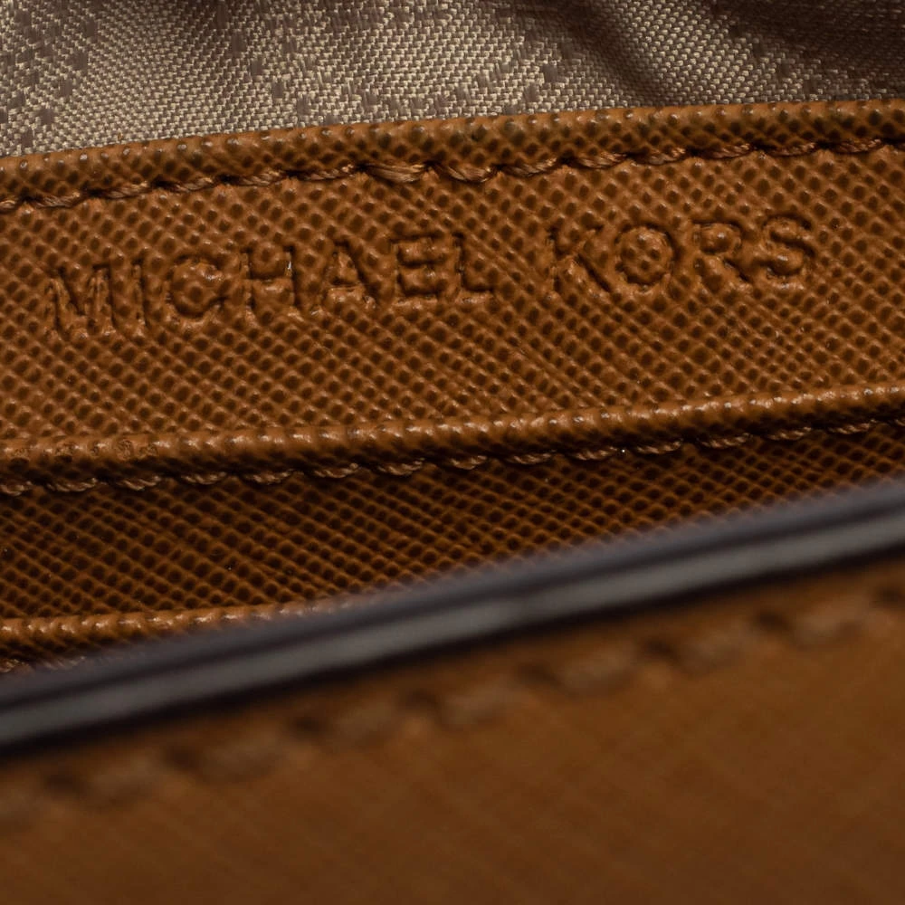 Michael Kors Tan Leather Mini Selma Crossbody Bag For Women - Image 8