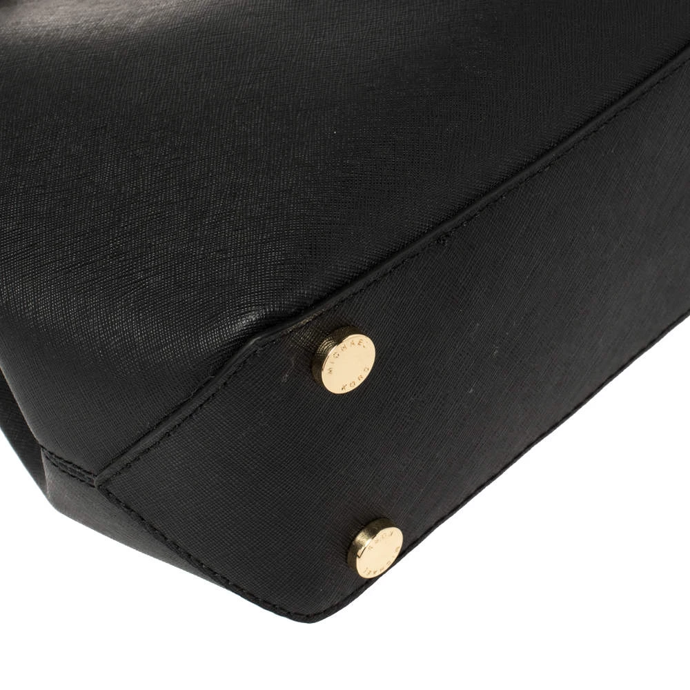 Michael Kors Black Leather Medium Florence Satchel For Women - Image 10