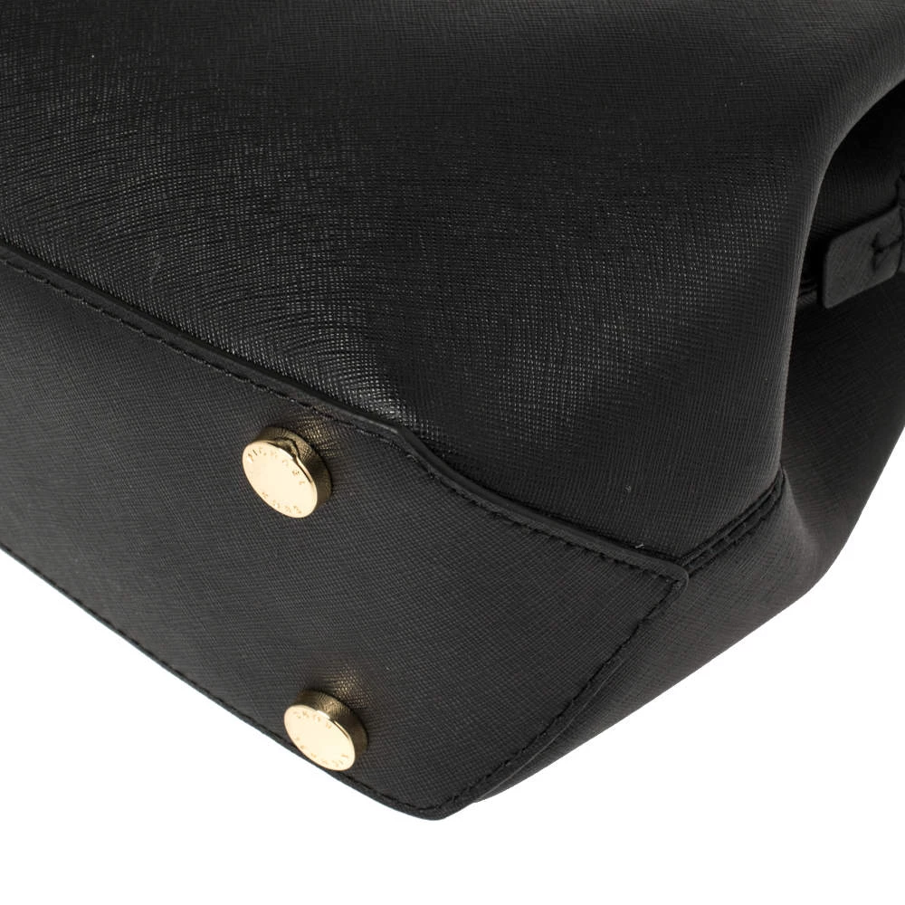 Michael Kors Black Leather Medium Florence Satchel For Women - Image 11