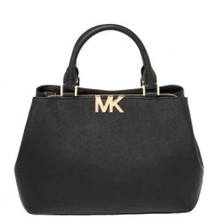 Michael Kors Black Leather Medium Florence Satchel For Women
