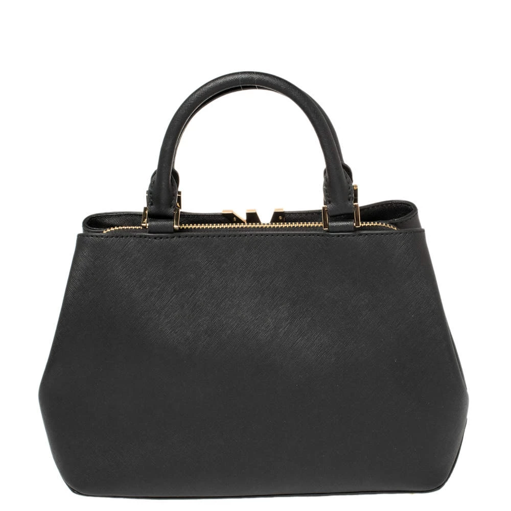 Michael Kors Black Leather Medium Florence Satchel For Women - Image 4