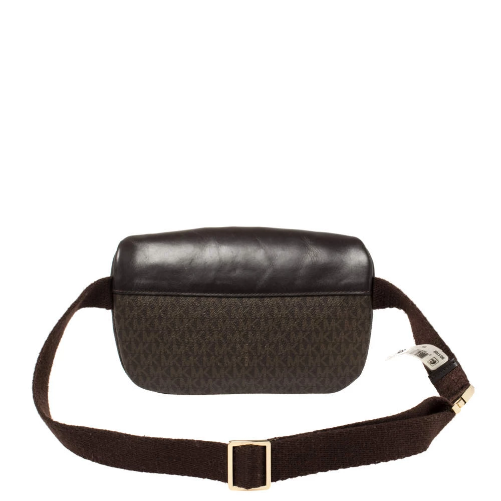 Michael Kors Brown Signature Coated Canvas And Leather Fanny Belt Bag For Women - Image 4