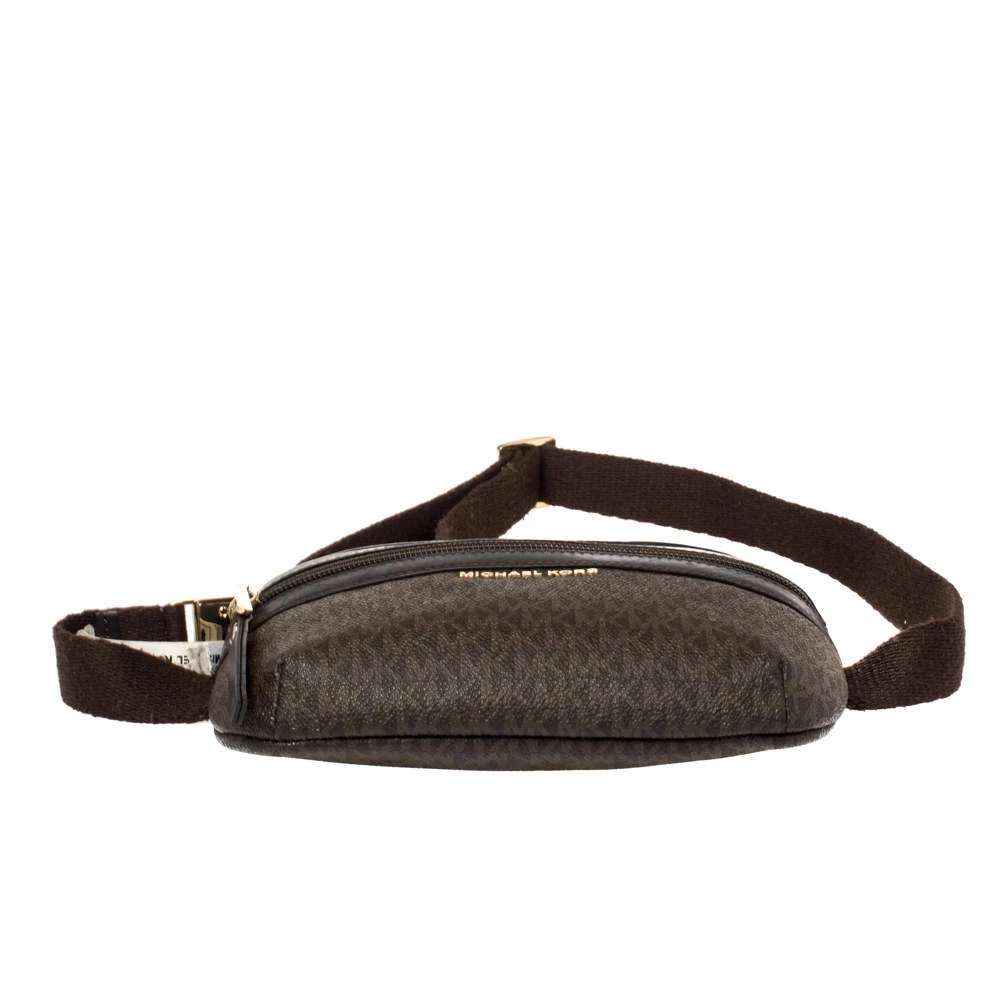 Michael Kors Brown Signature Coated Canvas And Leather Fanny Belt Bag For Women - Image 6