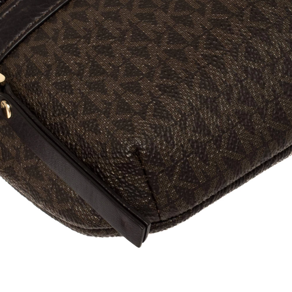 Michael Kors Brown Signature Coated Canvas And Leather Fanny Belt Bag For Women - Image 10