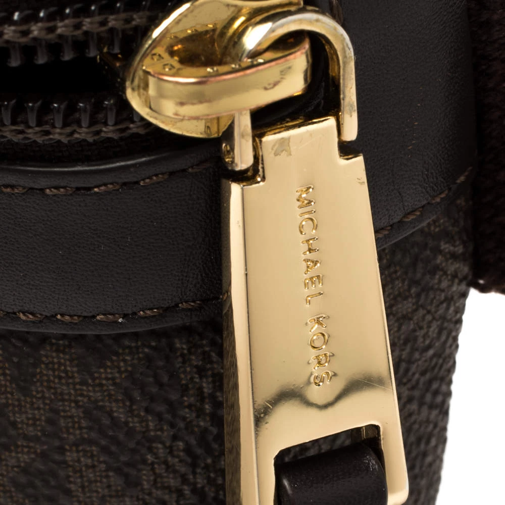 Michael Kors Brown Signature Coated Canvas And Leather Fanny Belt Bag For Women - Image 8