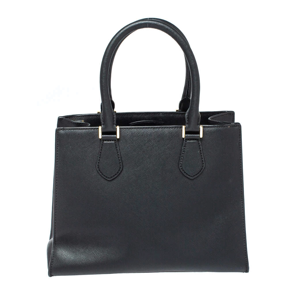 Michael Kors Black Leather Front Pocket Tote For Women - Image 4