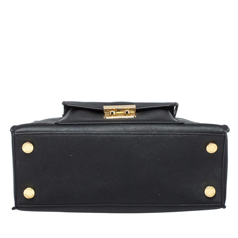 Michael Kors Black Leather Front Pocket Tote For Women - Image 6