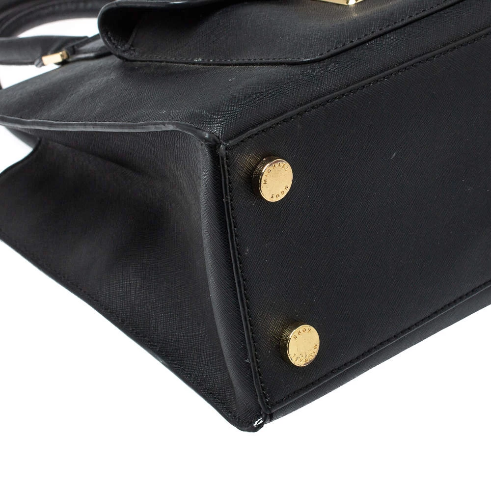 Michael Kors Black Leather Front Pocket Tote For Women - Image 10