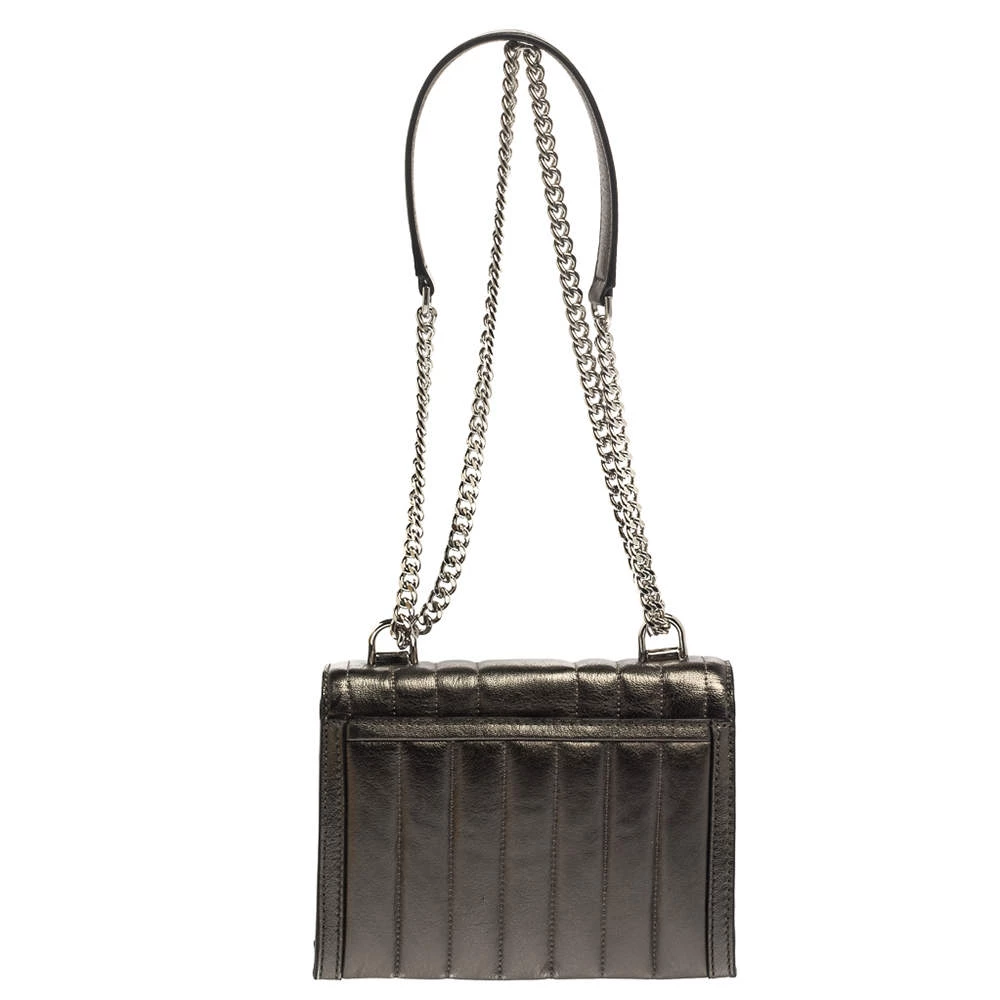 Michael Kors Metallic Grey Quilted Leather Whitney Shoulder Bag For Women - Image 4
