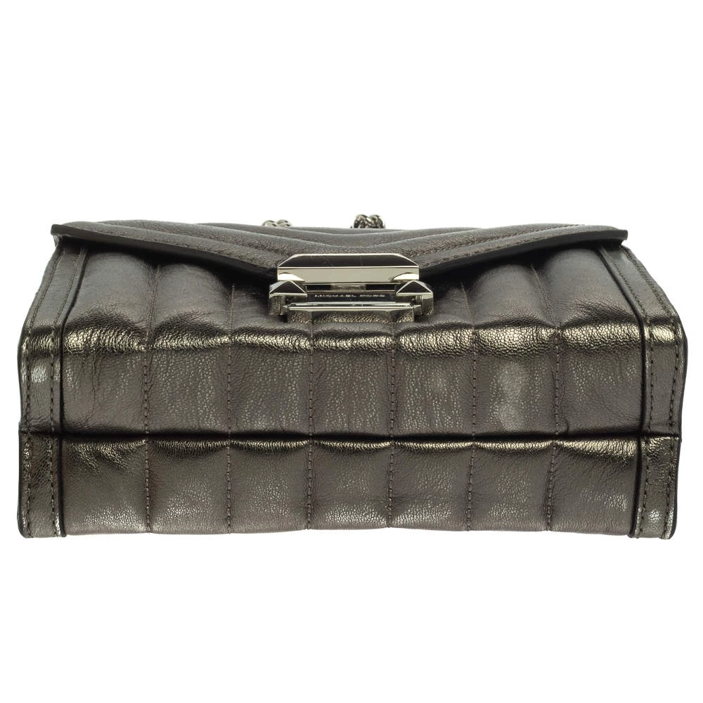 Michael Kors Metallic Grey Quilted Leather Whitney Shoulder Bag For Women - Image 8