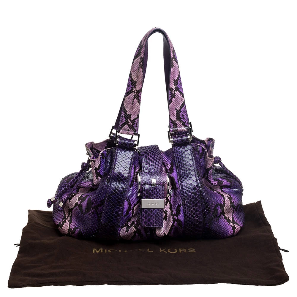 Michael Kors Purple Python Rehearsal Drawstring Shoulder Bag For Women - Image 9