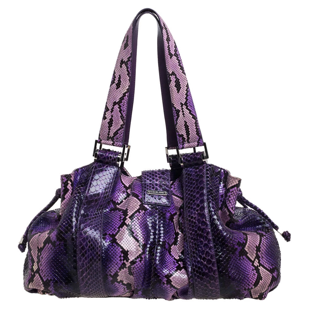 Michael Kors Purple Python Rehearsal Drawstring Shoulder Bag For Women - Image 4