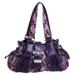 Michael Kors Purple Python Rehearsal Drawstring Shoulder Bag For Women