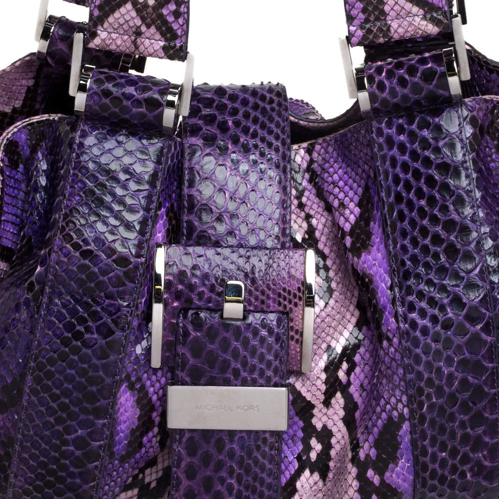 Michael Kors Purple Python Rehearsal Drawstring Shoulder Bag For Women - Image 5