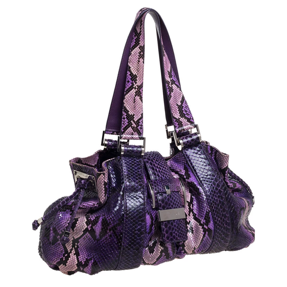 Michael Kors Purple Python Rehearsal Drawstring Shoulder Bag For Women - Image 3