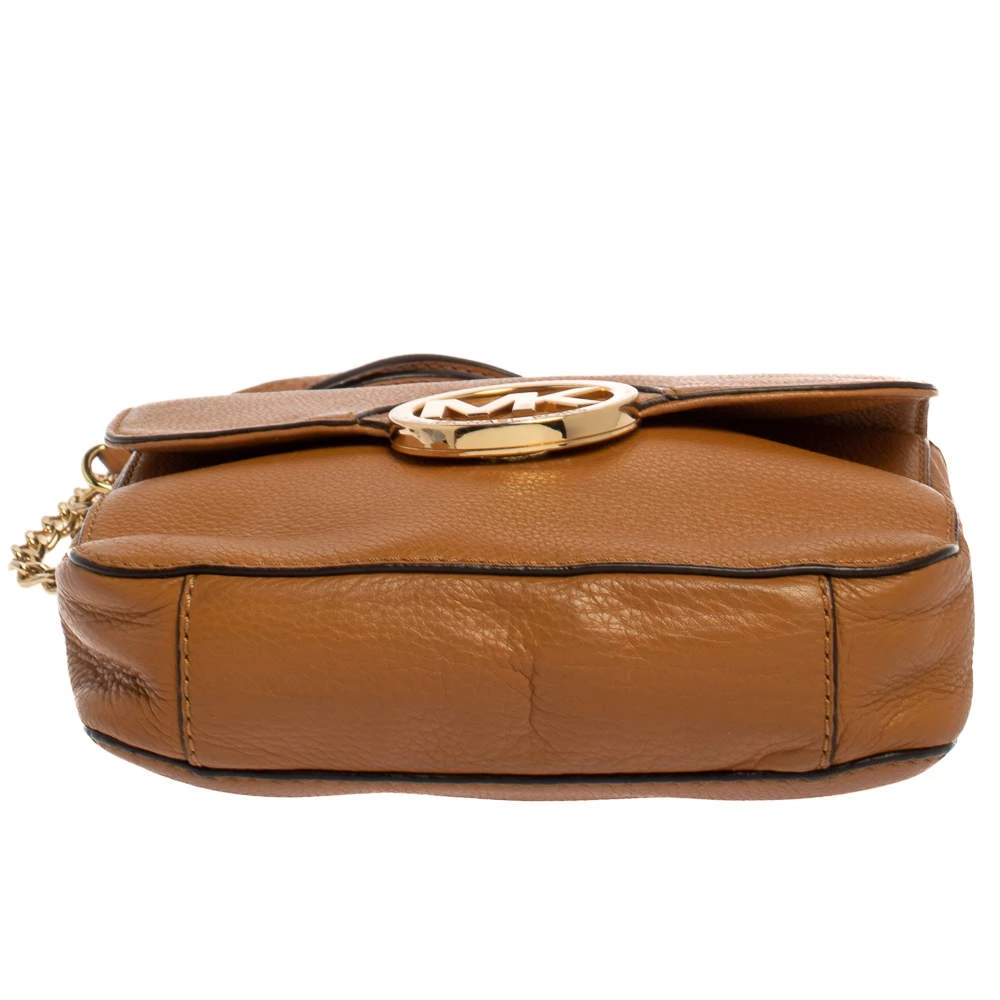 Michael Kors Micheal Kors Tan Leather Fulton Flap Shoudler Bag For Women - Image 6