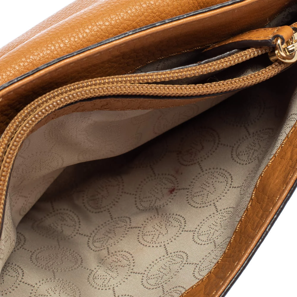 Michael Kors Micheal Kors Tan Leather Fulton Flap Shoudler Bag For Women - Image 7