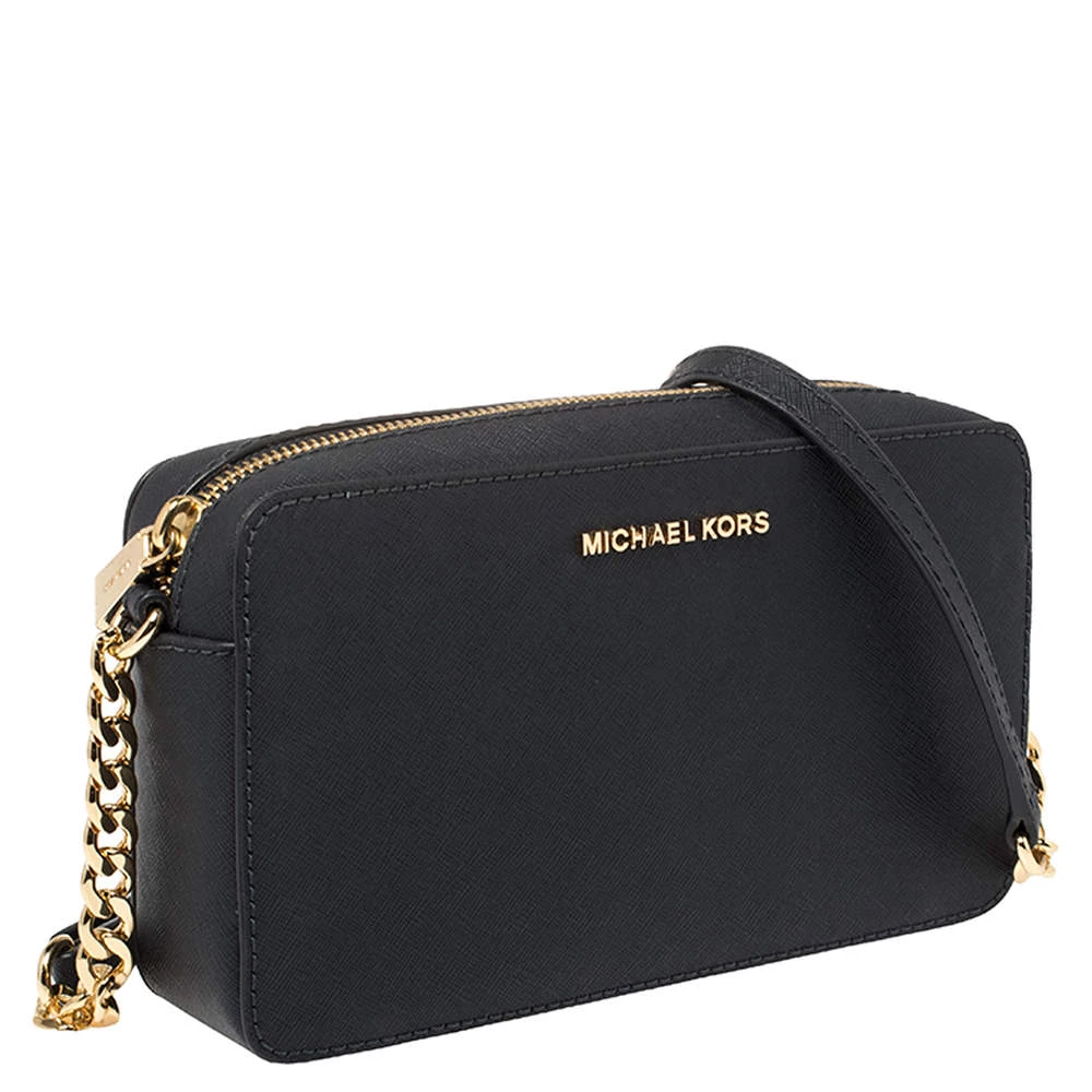 Michael Kors Navy Blue Leather Jet Set Crossbody Bag For Women - Image 3