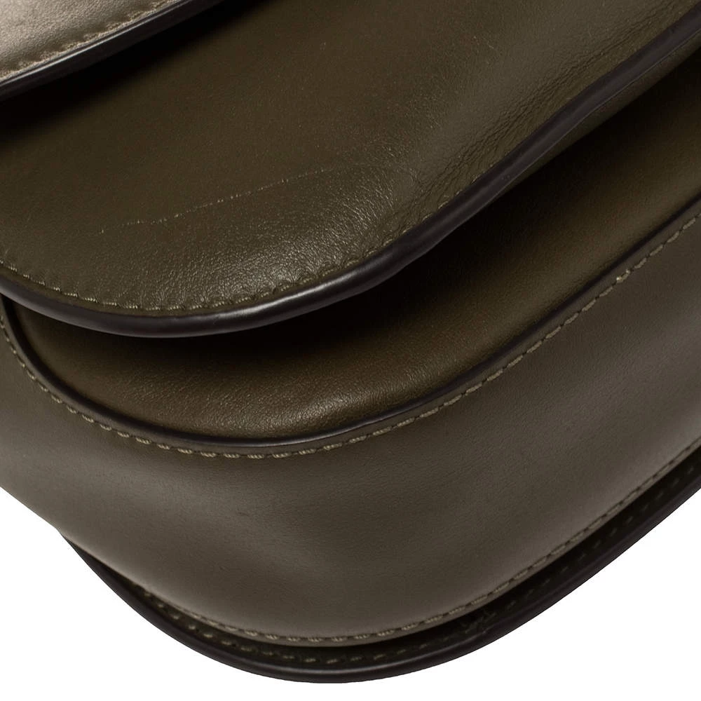 Michael Kors Olive Green Leather Delfina Saddle Bag For Women - Image 16