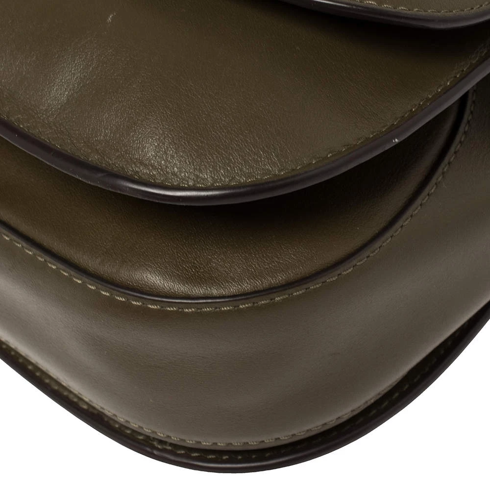 Michael Kors Olive Green Leather Delfina Saddle Bag For Women - Image 15