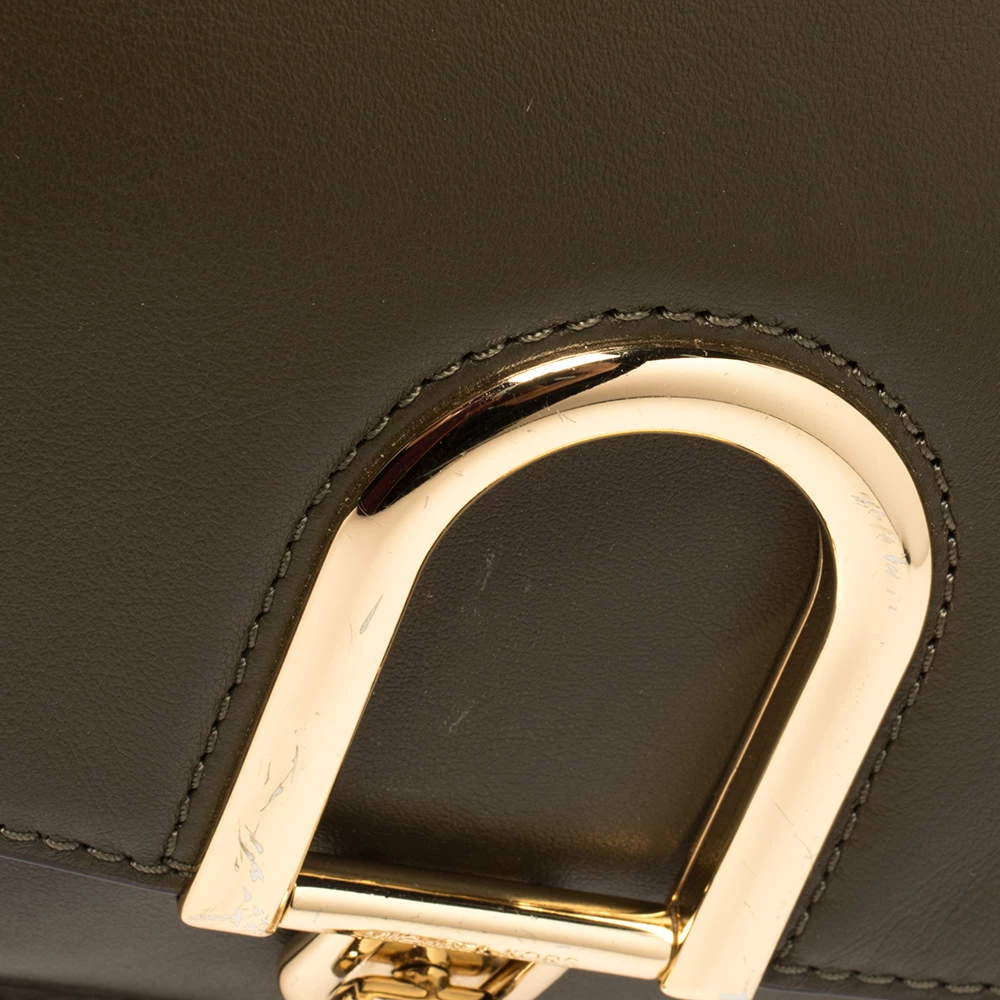 Michael Kors Olive Green Leather Delfina Saddle Bag For Women - Image 5