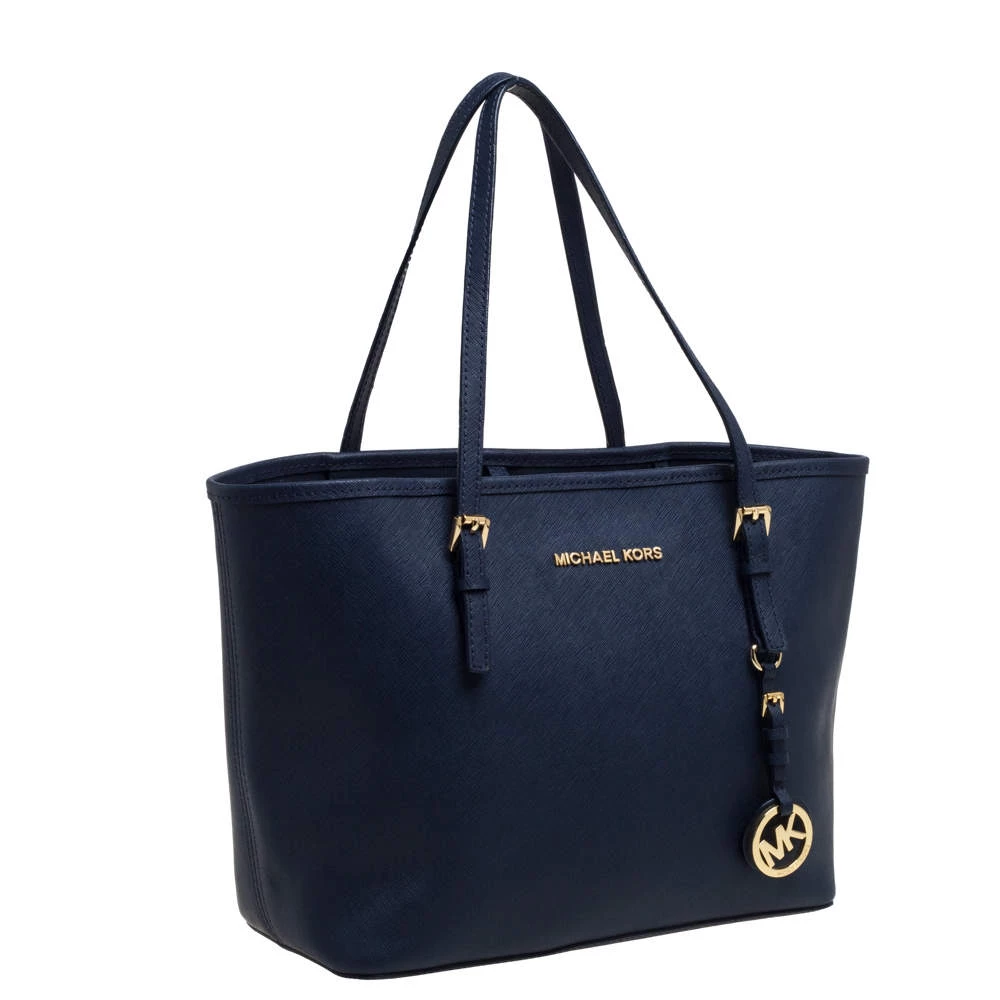 Michael Kors Navy Kors Saffiano Leather Tarvel Jet Set Tote For Women - Image 3
