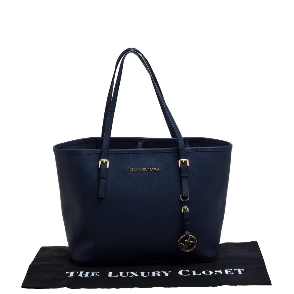Michael Kors Navy Kors Saffiano Leather Tarvel Jet Set Tote For Women - Image 10