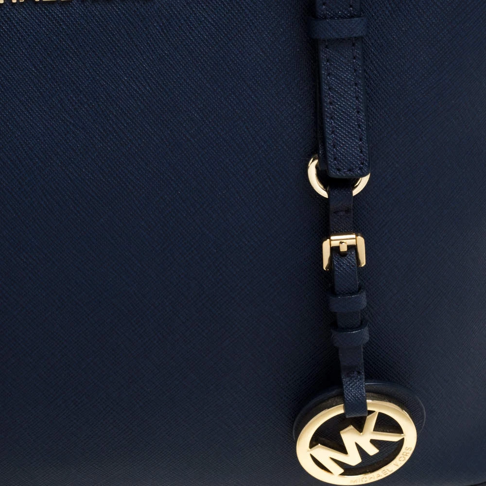 Michael Kors Navy Kors Saffiano Leather Tarvel Jet Set Tote For Women - Image 5