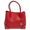 Michael Kors Red Leather Medium Mercer Gallery Tote For Women