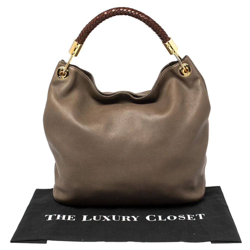 Michael Kors Dark Beige/Brown Soft Leather Skorpios Hobo For Women - Image 12