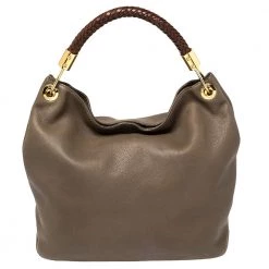 Michael Kors Dark Beige/Brown Soft Leather Skorpios Hobo For Women