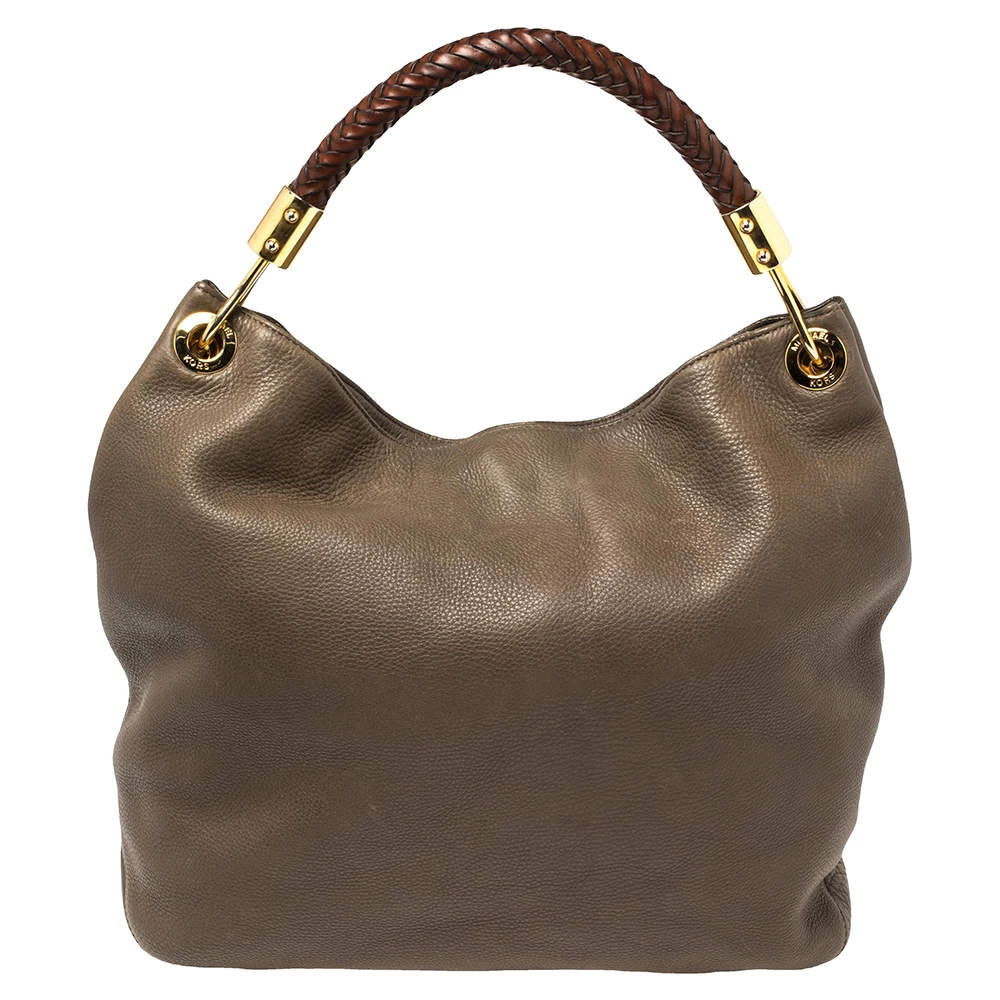 Michael Kors Dark Beige/Brown Soft Leather Skorpios Hobo For Women - Image 4