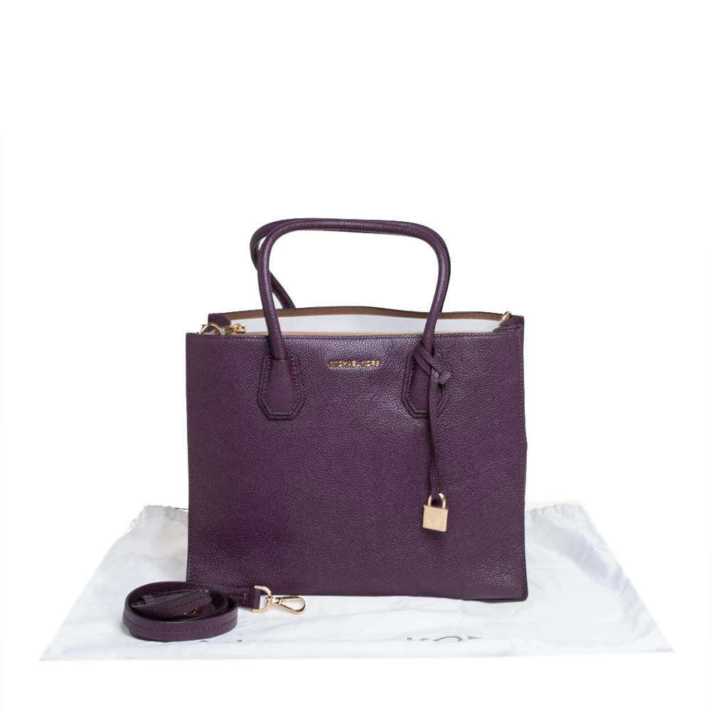 Michael Kors Burgundy Leather Mercer Tote For Women - Image 9