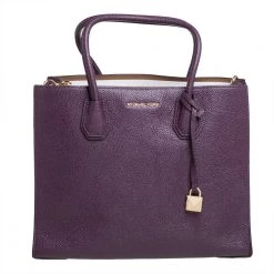 Michael Kors Burgundy Leather Mercer Tote For Women