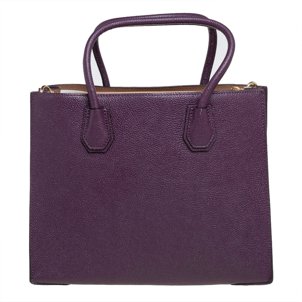 Michael Kors Burgundy Leather Mercer Tote For Women - Image 4